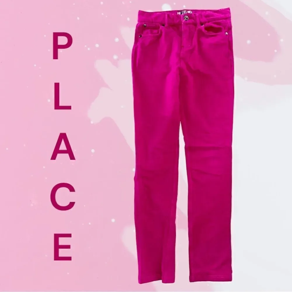 PLACE l Girl’s Pants Jeans l Hot Pink l Front/Back Pockets l Signature Button 12